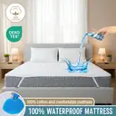 LeBonsoir, 100 % coton, protège-matelas imperméable, surmatelas respirant, antidérapant avec 4 élastiques aux coins, anti-taches, lavable, imperméable, surmatelas sans plis, respirant, blanc, 200 x 200 cm image 1