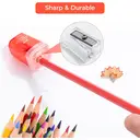 M&G Pencil Sharpeners, 4 Pack Manual Single Hole Pencil Sharpeners with Lid, Compact Portable Sharpeners for Colored Pencils, School and Office Supplies image 3