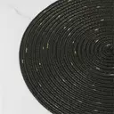 Lot de 6 sets de table ronds en polyester et coton tissé effet pailleté, diamètre de 38 cm - Noir image 7