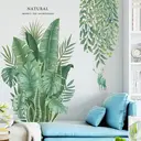 2Set Wall Stickers Green Nature Fake Green Ornamental Plants Decor Fashionable Interior Wallpaper Nature Entrance Living Room Toilet Stickers image 2