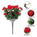 Yuejia Lot de 6 bouquets de fleurs artificielles en soie camélia rouge - 38 cm image 7