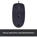 Logitech B100 Wired USB Mouse, 3-button, Optical Tracking, Ambidextrous PC / Mac / Laptop - Black image 3