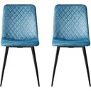 mcc direct Set of 4 Designer Velvet Fabric Dining Chairs Metal Legs Lexi Chairs (Light Blue) image 2