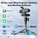 EMEET 4K Webcam with Dual Noise-Reducing Microphones, Auto Light Adjustment, 360° Rotatable Mount, Plug & Play USB Webcam E3131 + Tripod image 5