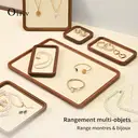 Oirlv Plateau de Présentation et Rangement de Bijoux en Bois Luxueux  Plateaux de Tiroir à Bijoux avec Séparateurs Amovibles pour Bagues, Boucles d’oreilles et Colliers, 1 pièce image 5