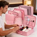 VoxorAI Pink Travel Bag/Travel Pouch/Clothing Storage Bag/Toiletry Bag - 8-Piece Travel Organizer Set image 3