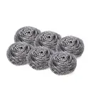 6-Pack Stainless Steel Pot Scourers, 15g Each, Non-Rusting Metal Scrubber Pads (Bagged) image 0