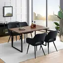 CLIPOP Velvet Dining Chair Set of 2 Padded Dining Table Armchairs with Metal Legs, Upholstered Tub Chairs Dining Room Kitchen Living Room Waiting Room 0198 black 45*52*83 cm image 6