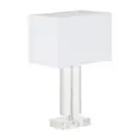 Interiors by Premier Table Lamp Helma Glass Base Clear/White H:40cm image 1