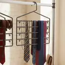 Essentials by Premier Set of 2 Grey Plastic Multi-Tier Trouser Hangers,Garment Organisers,Cloth Hanging Hanger For Wardrobe image 3