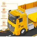 Friction-Powered Musical Container Truck Set (Comes with 6 Alloy Engineering Vehicles, Alloy Crane Tower, Catapult Function, Music Buttons and Engineering Scene Accessory Pack) image 5