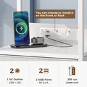 Seventable LED Bedside Table with Charging Station & 2 Storage Drawers - Small Nightstand with Double Plug Adaptor & 2 USB - Slim Bedside Cabinet for Bedroom Living Room Sofa Couch image 3