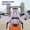 Laptop Backpack for Women， School Backpack Bag 15.6 Inch Lightweight for Travel Work With USB Charging Port Waterproof， Anti theft Rucksack Girls Ladies for University College Large， Purple， New Year Sale ， Top gift picks image 4