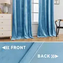 YSTYLE  Lot de 2 rideaux occultants en velours thermiques isolants bleu lune - 140 x 225 cm image 5