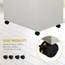 HOMCOM Kitchen Storage Unit, Modern Microwave Stand Trolley Cart, Sideboard with Cabinet,  Locking Wheels, Shelf for Living Room, Dining Room, White image 5