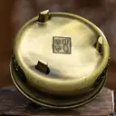 JU7CER 1PC Alloy Golden Lotus Incense Burner with Lid - Classic Style, Ideal for Christmas Home Decoration and Floor Display, Incense Holder image 3