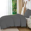 LeBonsoir Dark Gray Bedding Duvet Cover Set，135x200cm/50x75cmx1 Breathable Durable Soft Comfy， with Zip， 2 Pieces， Includes 1 Duvet Cover & 2 Pillowcases，NO Comforter image 2