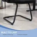 HOMCOM Ergonomic Desk Chair No Wheels, Padded Meeting Office Chair with Sled Base for Home Conference Room, Bedroom, Waiting, Reception, Black image 5