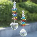 JU7CER Lot de 2 Suspensions Boule Cristal Cœur Arc-en-Ciel - Prism Cœur Multicolore, Décoration de Fenêtre pour Mariage et Noël image 4