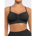 Feelingirl Best-Selling Everyday Seamless Comfortable Wireless Ruched bust Anti-Sag Bra Unlined Soft Bra for Women XL Black, Couple Gift Perfect Gift image 1