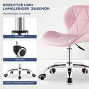 CLIPOP Pink Office Desk Chair Adjustable Height Computer Swivel Chair with Chrome Base and 360° Castors, PU Leather Computer Desk for Home Office Study Room 0098 pink 48*36*80 cm image 3
