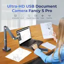 CZUR Fancy S Pro Scanner de documents 4K USB, Appareil photo de documents et Webcam 12 Mpx avec éclairage LED et microphone, Jusqu’à 60 ips, Autofocus, pour Enseignement à distance, Streaming en direct, Conférences en ligne, pour Mac et PC (Windows), Offre annuelle, cadeau idéal image 4