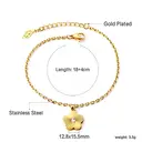 Cherry Blossom Flower Pendant Bracelet with Cubic Zirconia, 18K Gold Plated Stainless Steel Adjustable Jewelry (18+4cm) image 3
