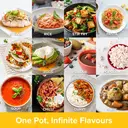 Drew&Cole Cleverpot Cooking Pot - Black, 1.2L, 600W, Compact, Portable, Serves Up to 3 People, With Glass Lid & Steam Basket image 9