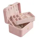 SONGMICSHOME  Portable Jewelry Box, Travel Jewelry Case, 2-Layer Jewelry Organizer, for Larger Accessories, PU Surface, Gift, Pink image 1