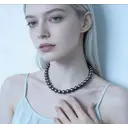VoxorAI XL24 10mm Pearl Necklace - Versatile, Luxurious, and High-End Pearl Necklace in Dark Gray image 4