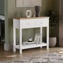 Vida Designs Console Table Arlington 2 Drawers White/Oak Effect image 2