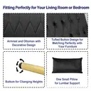 GRAVFORCE  Velvet Modern Accent Chair and Ottoman Set with 2 USB Ports, Pink Comfy Reading Chair Bedroom Living Room Chairs, Recliner Lounge Chair, Adjustable Backrest and Pillow, Pink (Pink) image 5