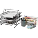 Senhoglb Organisateur de bureau, ensemble de 4 pièces, argenté, offre spéciale Nouvel An, idées cadeaux phares image 0