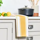 Dexam Tea Towel Love Colour Striped 100% Cotton Ochre 45x70cm image 1