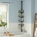 Ochama x SONGMICS 4-Tier Adjustable Shower Caddy, Corner Bathroom Shelf Organiser, for Shower Storage, Black image 3