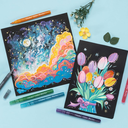 Ohuhu 12 Colour Glitter Metallic Shimmer Marker Pens, Fine Point, Water-based Ink for Crafts & Art Projects image 8