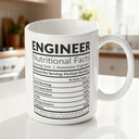 Alphynix Ingenieur Nutrition Facts lustige Kaffeetasse 33cl inspirierend und motivierend,Le cadeau de la saint-valentin, cadeau d’anniversaire image 1