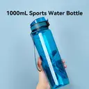 JORDAN & JUDY Tritan Sports Water Bottle with Handle, Pure Blue, 1000ml image 3