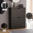 Vida Designs Shoe Cabinet 2 Doors Black image 5