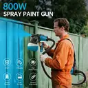 Tilswall Shark 800 HVLP Elektrische Farbspritzpistole mit 1300ml Behälter, 120 DIN-s elektrische Sprühpistole mit 4 Düsen und 3 Sprühmodi für Innen- und Außenwandfarben (blau) image 2