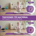 MISS LULU Good Nite Yoga Mat Exercise Mats Workout Pilates Fitness Mat for Women Men Non-Slip Thick 10mm High Density Gymnastics Mats with Carry Strap Tpe 183 x 61 x 1cm (Green/Black) Purple/Pink image 4