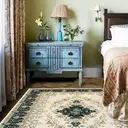 Vintage Design Area Rugs for Living Room, Washable Floral Collection Traditional Bedroom Rug, Low Pile Cute Print Carpet, No Slip Office Kitchen Home Decor, Green,72*107.8in image 4