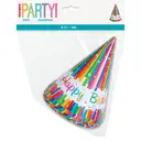 Unique Rainbow Ribbons Birthday Party Hats, 8 pack image 1