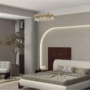 Homary Crystina Modern Oval LED Crystal Kitchen Island Light Brass with Tubes Shaped image 4