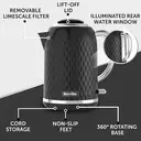 Breville Curve Electric Kettle, 1.7L 3KW Fast Boil, Textured, Black & Chrome - VKT017 image 4