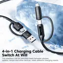 toocki 4 in 1 Charging Cable, Fast Charger USB C to Lightning Cable, Braided USB to USB C Cable, Travel Essential Multi Charging Cable for iPhone 17/16/15/14 Series/Pad/MacBook/Galaxy/Laptops and More image 3