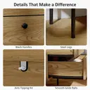 HOMCOM Modern Chest of Drawers with 4 Drawers, Dresser with Wood Handles and Steel Legs for Bedroom, Living Room, Entryway, 60W x 39D x 91.5H cm, Oak image 5