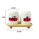 Chinese Style Ceramic Canister Set, White Porcelain Storage Jars with Bamboo Tray for Kitchen Countertop
2-Piece Ceramic Seasoning Jar Set, "Abundance Every Year" Chinese Blessing, with Bamboo Tray​ image 1