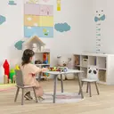 ZONEKIZ Kids Table and Chair Set, Toddler Table with 2 Chairs, 3 Pieces Toddler Activity Furniture Set for Bedroom, Nursery, Playroom, Grey image 8