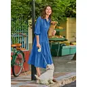 Robe longue superposée pour femme avec col chemise Bleu Taille S image 1